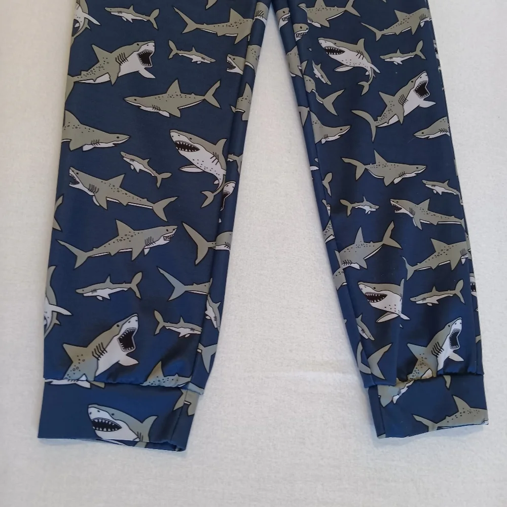 Shark Themed Sweats Sz 150 (10-12years Old) With Pockets